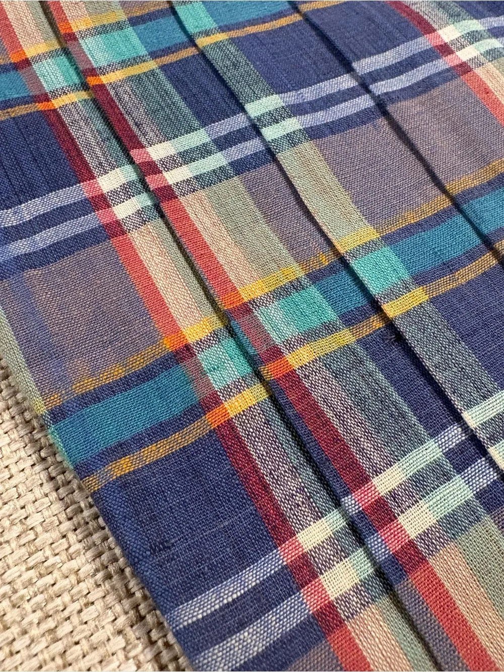 Vintage Reys & Rockwood Madras Bow Tie Cummerbund Set Cotton Plaid